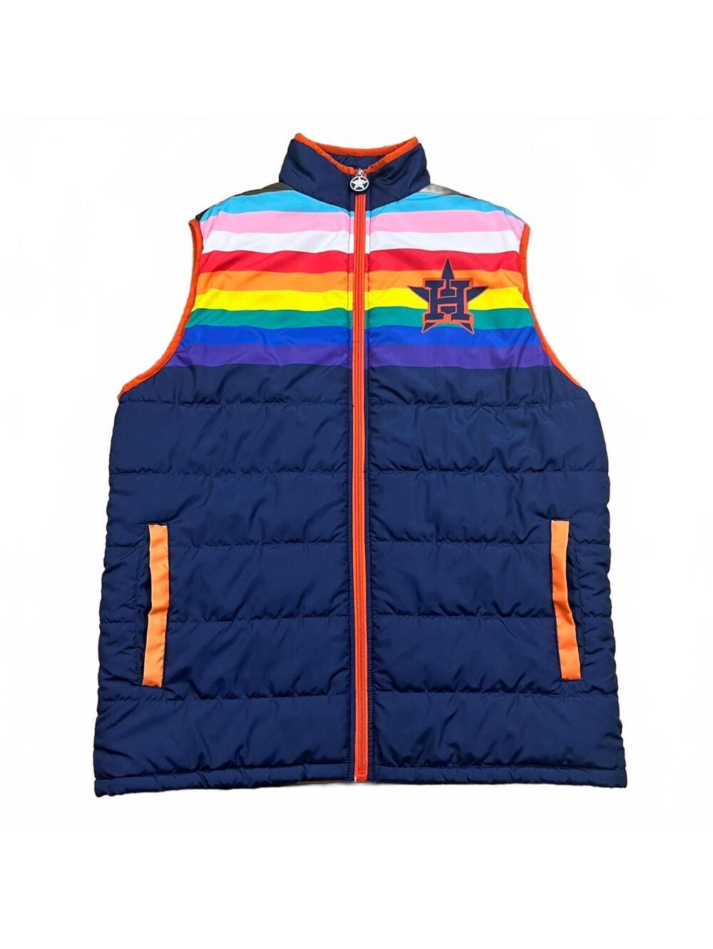 Houston Astros Pride Night SGA Puffer Vest Jacket Size Large